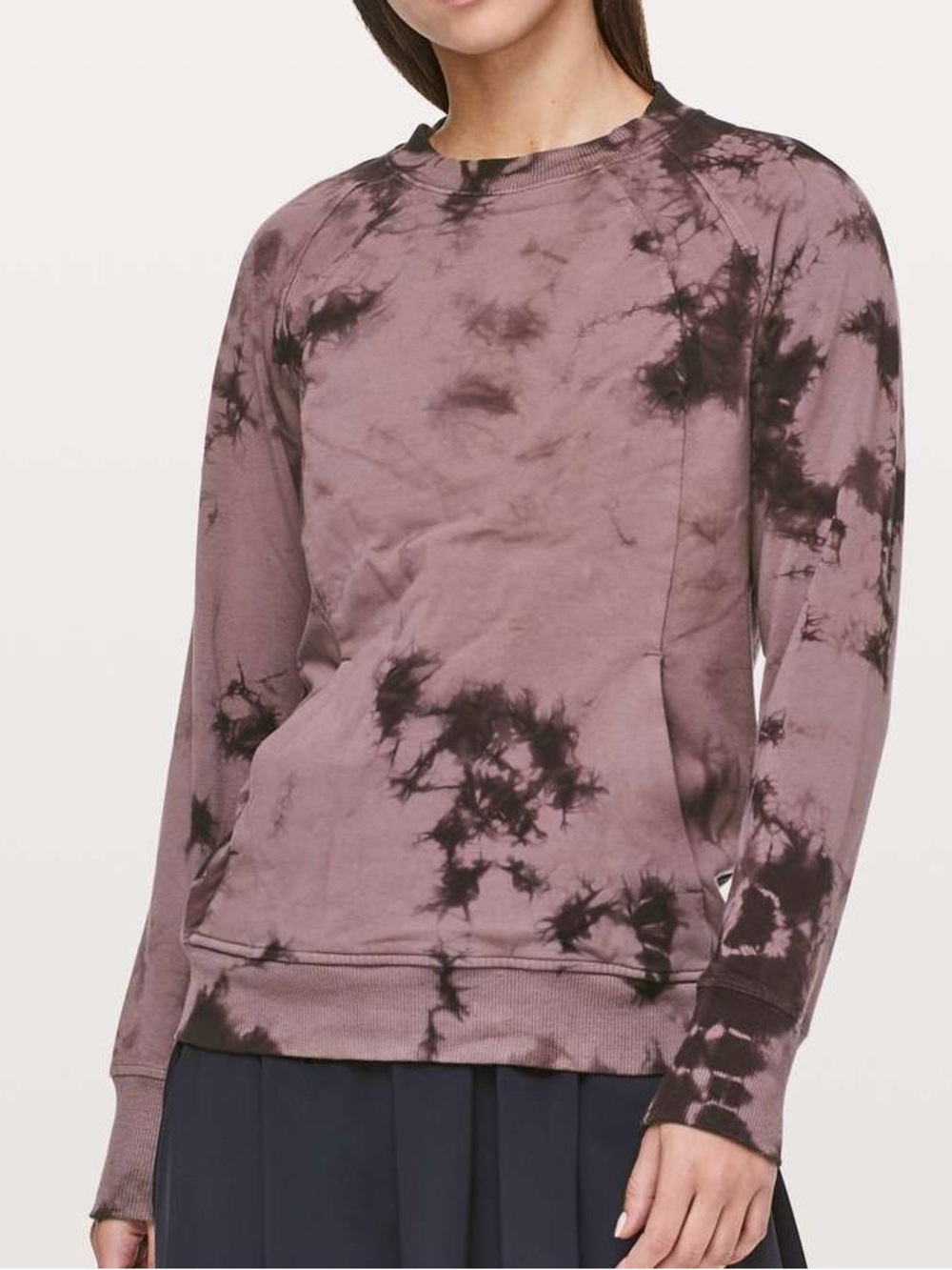 Lululemon Scuba Crew Shibori Antique Bark Black Satin Size 8 Athletic Tie Dye
